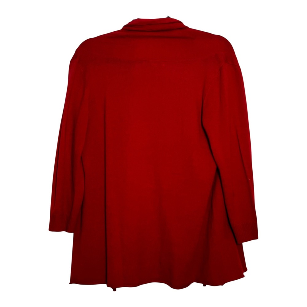 One A Womens Red Open Front Shawl Collar Knit Cardigan Sweater XL 51091 - Picture 2 of 8
